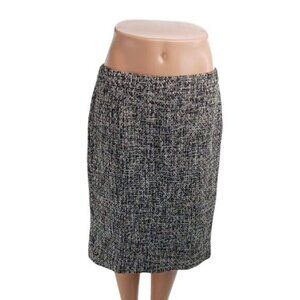 J Crew Womens Pencil Skirt Tweed Career Work Knee Length Black Gray 10